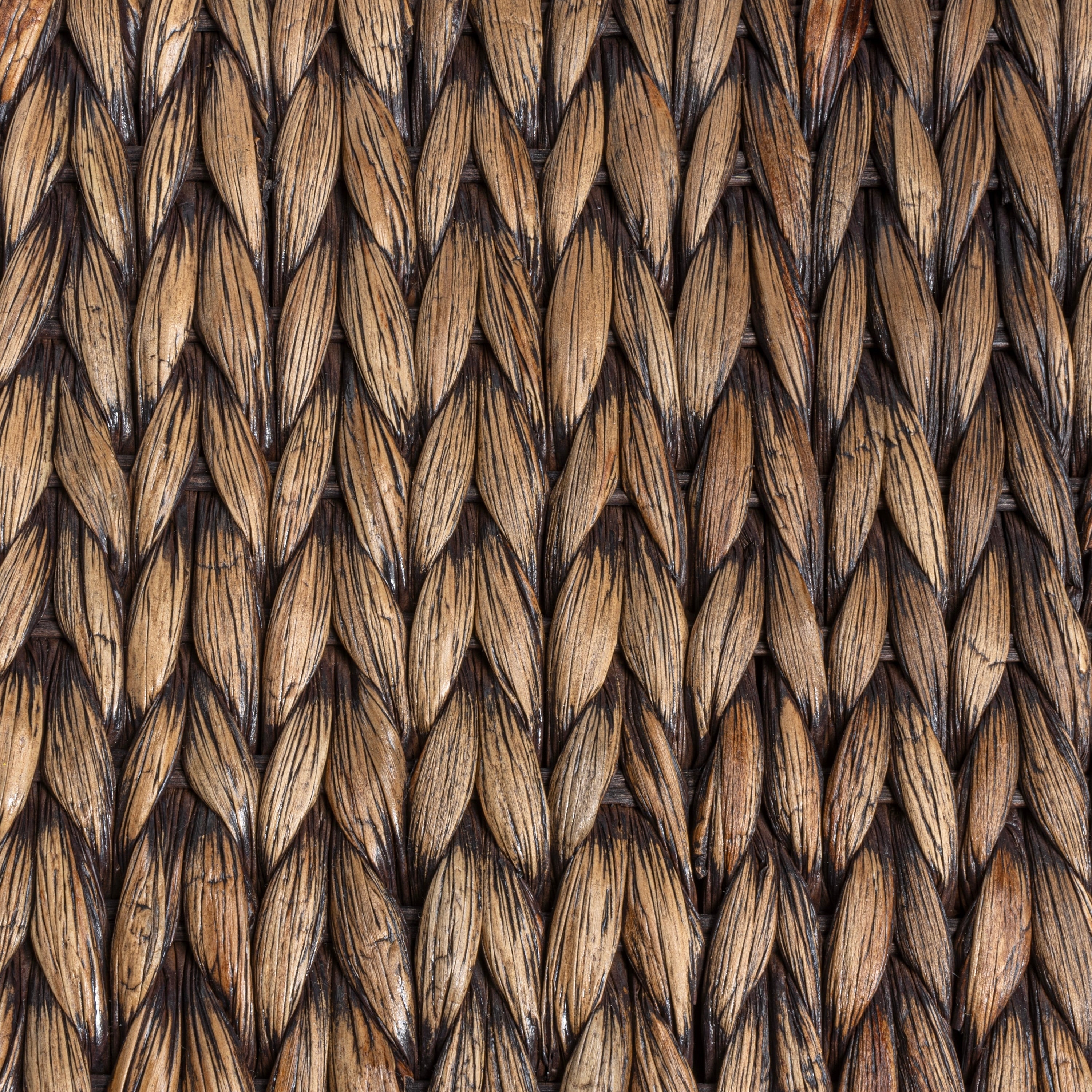 happimess Coffre de rangement sous lit en jonc et bois avec roulettes et poignées