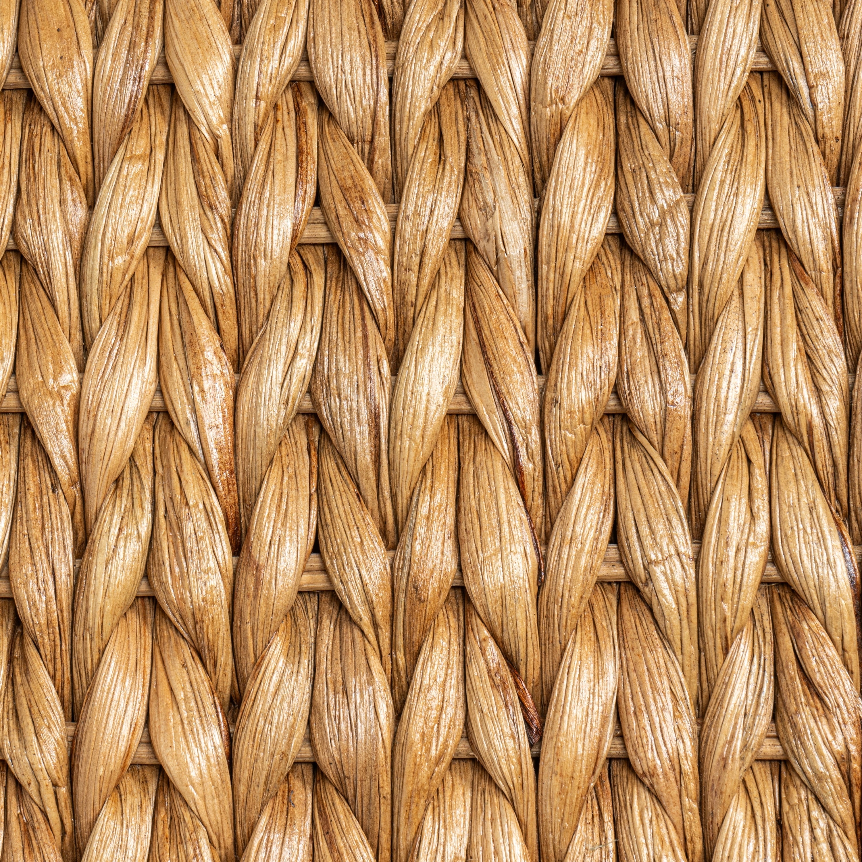 happimess Coffre de rangement sous lit en jonc et bois avec roulettes et poignées