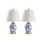 Choi 22 Lampe de table Chinoiserie, Bleu/Blanc (Lot de 2) par JONATHAN Y