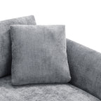 Canapé d'angle Cloud, ensemble de canapé de luxe en forme de L avec 2 coussins offerts, mobilier d'intérieur 4 places en chenille avec méridienne surdimensionnée