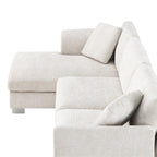 Canapé d'angle Cloud, ensemble de canapé de luxe en forme de L avec 2 coussins offerts, mobilier d'intérieur 4 places en chenille avec méridienne surdimensionnée