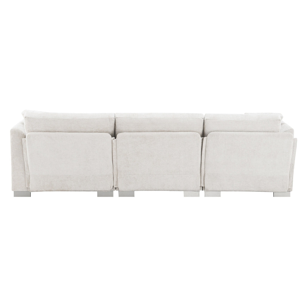 Canapé d'angle Cloud, ensemble de canapé de luxe en forme de L avec 2 coussins offerts, mobilier d'intérieur 4 places en chenille avec méridienne surdimensionnée
