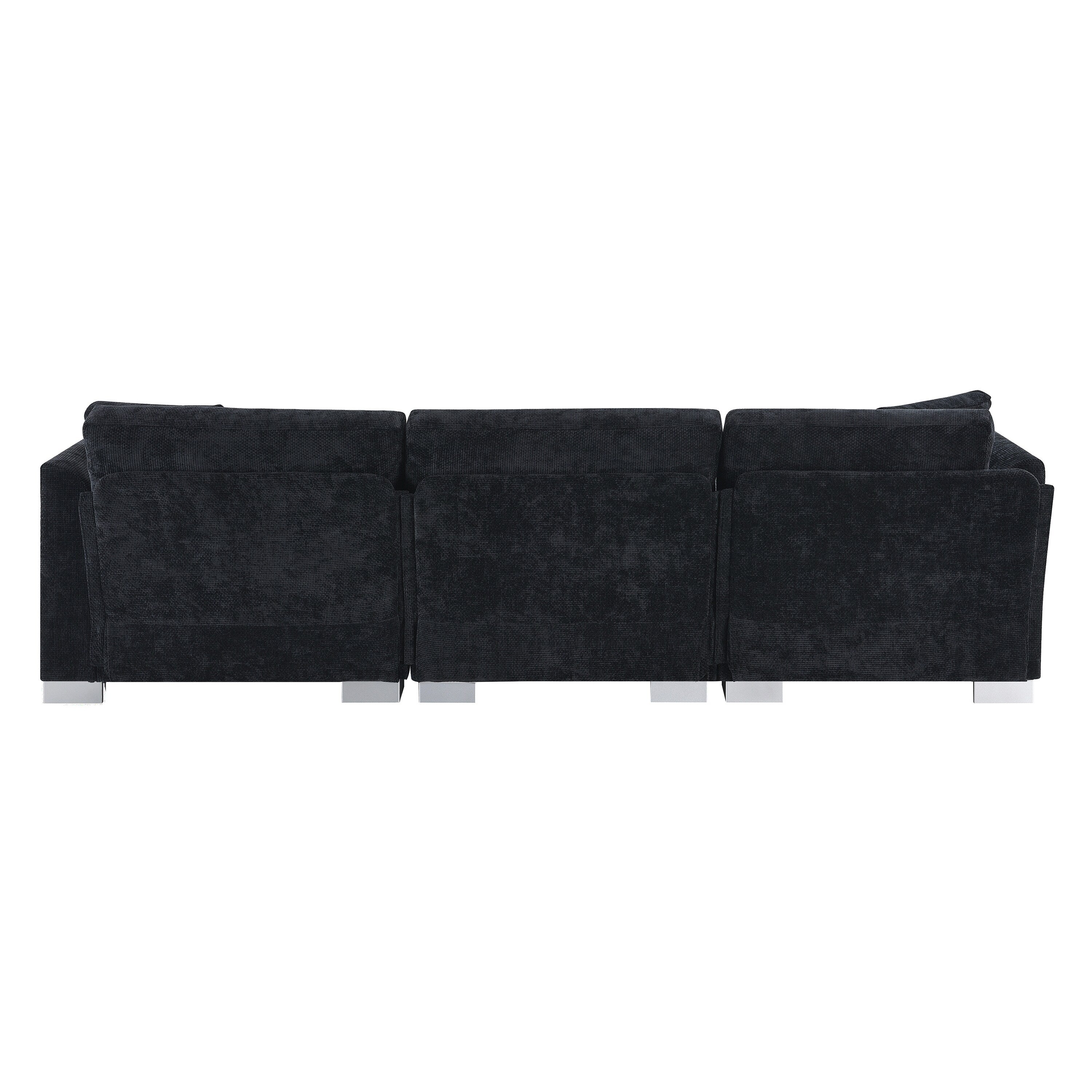Canapé d'angle Cloud, ensemble de canapé de luxe en forme de L avec 2 coussins offerts, mobilier d'intérieur 4 places en chenille avec méridienne surdimensionnée