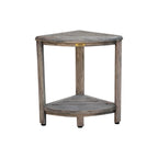 CoastalVogue, Étagère de douche d'angle en teck, Tabouret de douche pour se raser les jambes, Tabouret de douche pour les pieds, Tabouret de douche en teck, Tabouret de douche d'angle