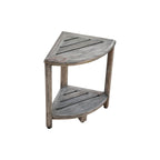 CoastalVogue, Étagère de douche d'angle en teck, Tabouret de douche pour se raser les jambes, Tabouret de douche pour les pieds, Tabouret de douche en teck, Tabouret de douche d'angle