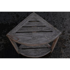 CoastalVogue, Étagère de douche d'angle en teck, Tabouret de douche pour se raser les jambes, Tabouret de douche pour les pieds, Tabouret de douche en teck, Tabouret de douche d'angle