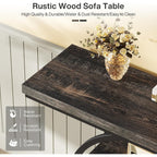 Table de console pour entrée, table d'appoint industrielle à 4 niveaux pour derrière le canapé