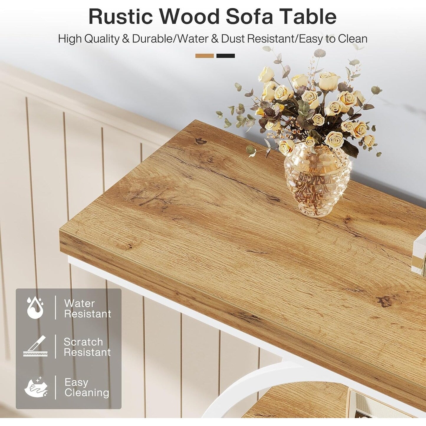 Table de console pour entrée, table d'appoint industrielle à 4 niveaux pour derrière le canapé