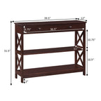 Table console Oxford à 1 tiroir avec étagères de Convenience Concepts