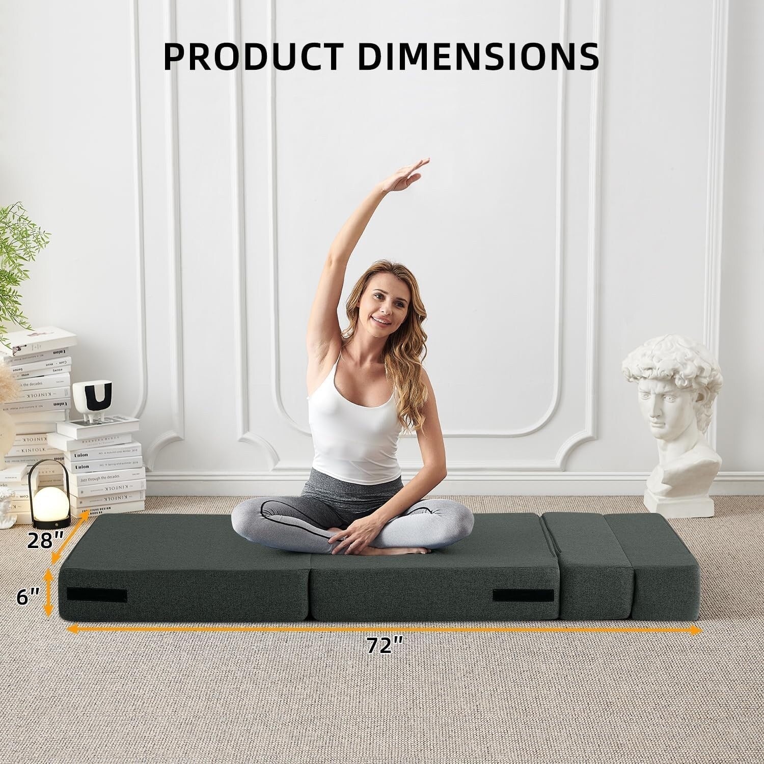 Canapé-lit convertible pliant - Fauteuil-lit moderne en lin avec oreiller et matelas pliable pour salon/chambre d'étudiant/chambre d'amis