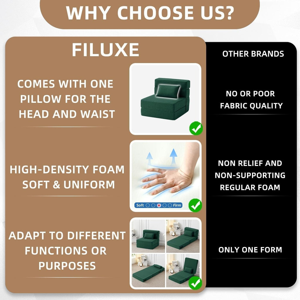 Canapé-lit convertible pliant - Fauteuil-lit moderne en lin avec oreiller et matelas pliable pour salon/chambre d'étudiant/chambre d'amis