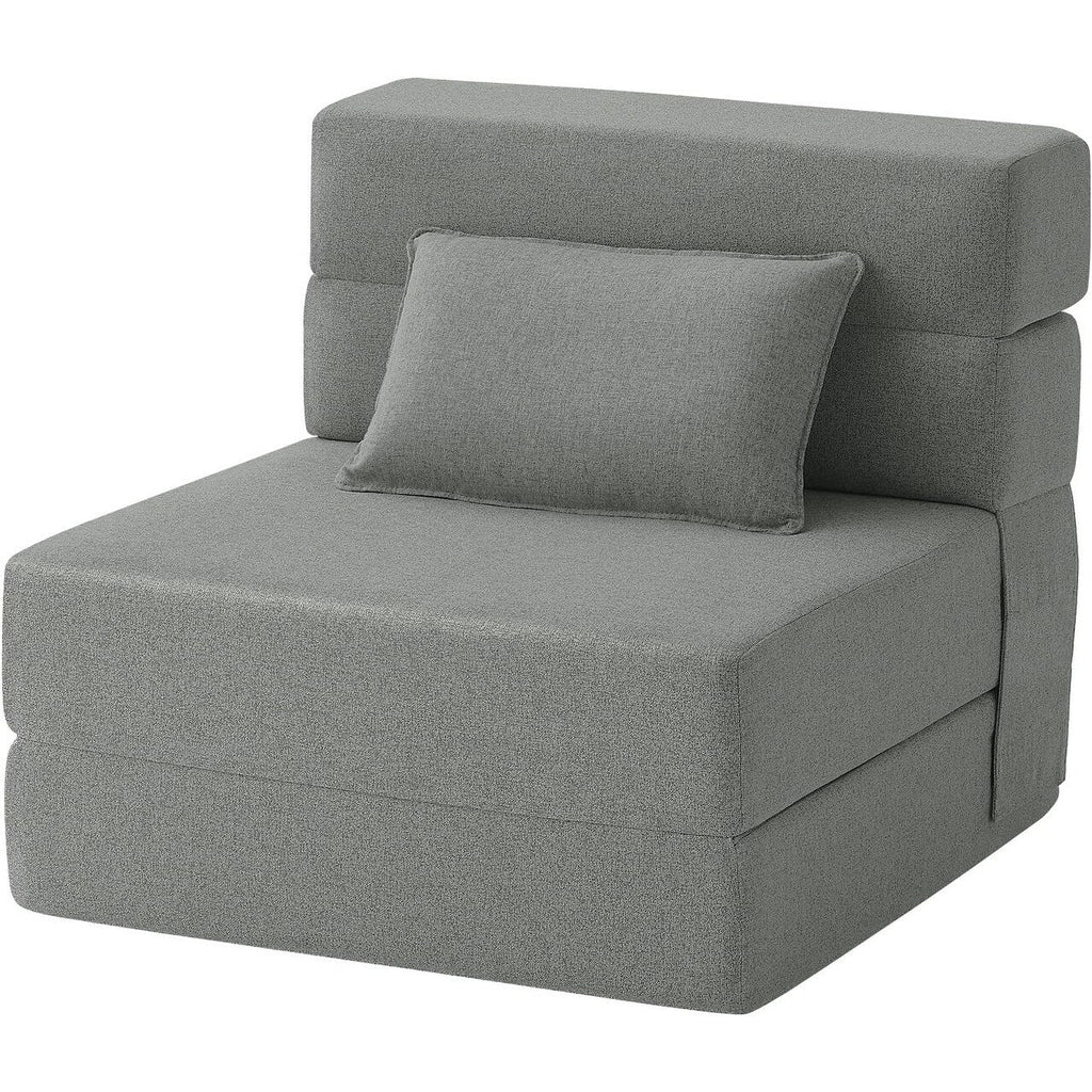 Canapé-lit convertible pliant - Fauteuil-lit moderne en lin avec oreiller et matelas pliable pour salon/chambre d'étudiant/chambre d'amis