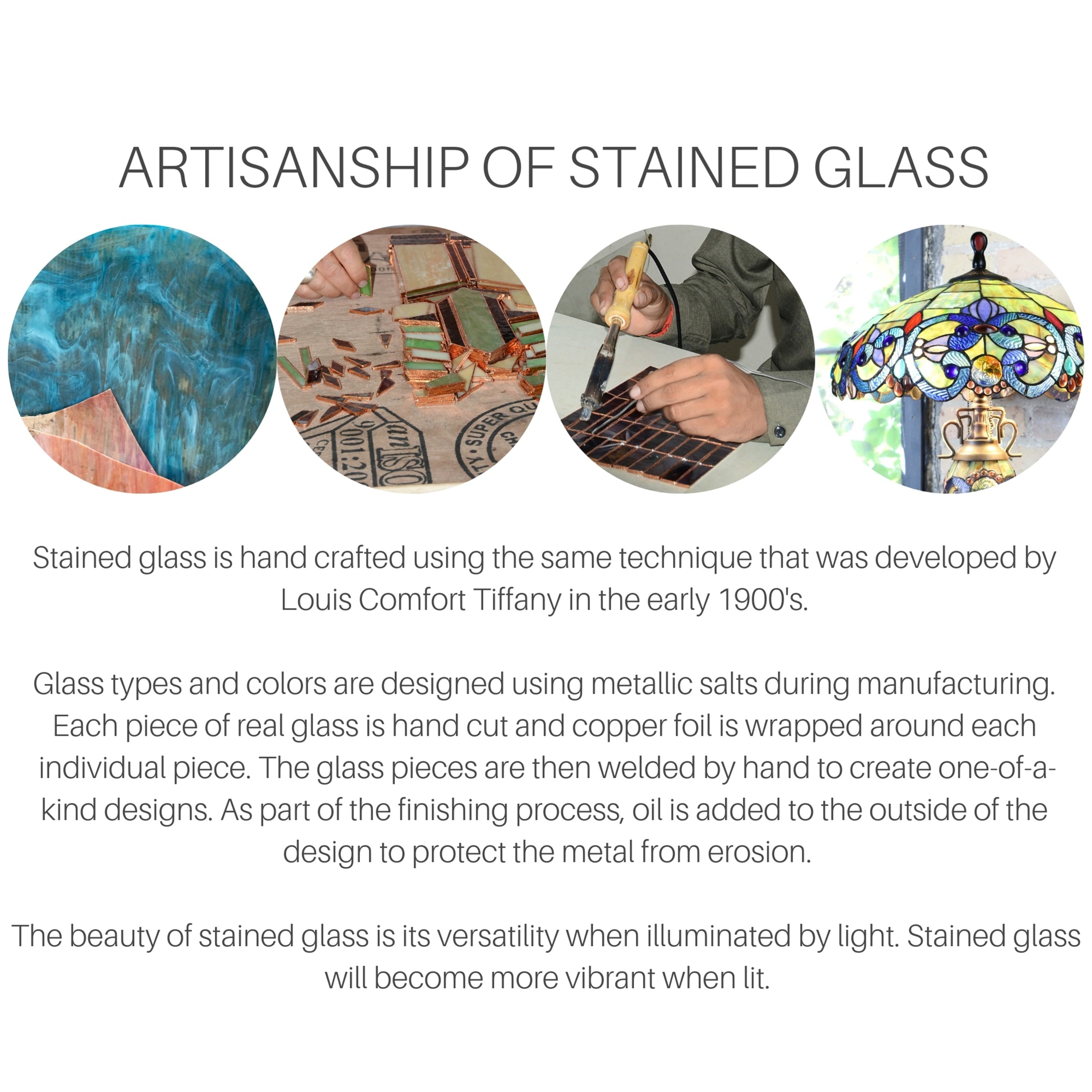 Ventilateur de plafond Copper Grove Guasipati Magna Carta de 52 pouces, style Tiffany - 52L x 52W x 16.5