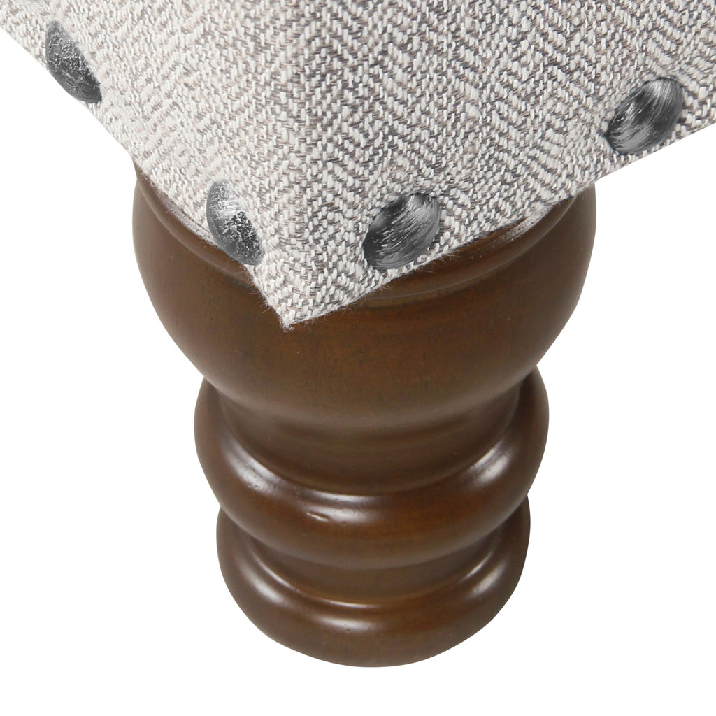 Banc de rangement capitonné Copper Grove Muscari avec garniture à clous décoratifs