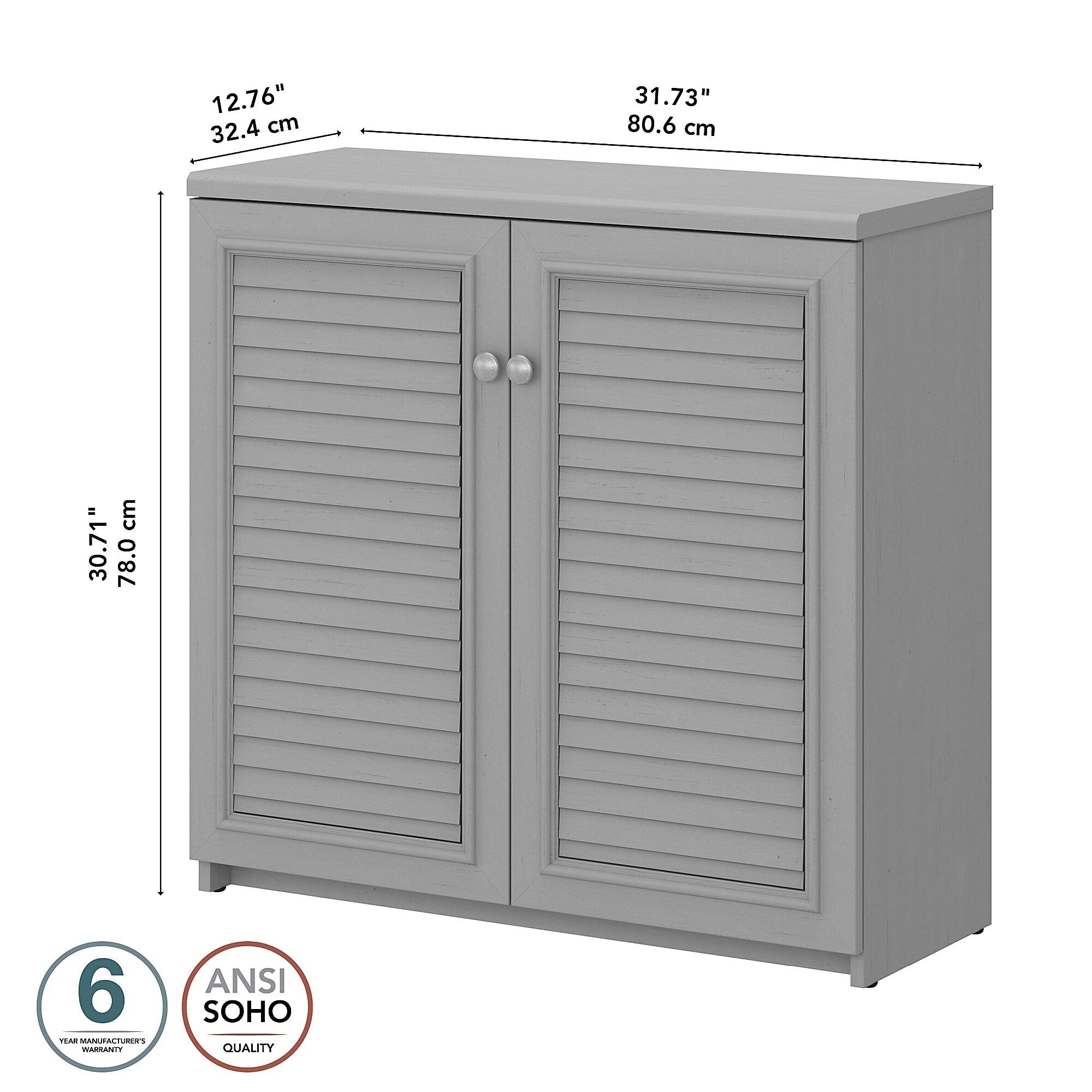 Armoire de rangement Fairview avec portes et étagères de Bush Furniture - 80,6 cm L x 32,4 cm l x 78,1 cm H
