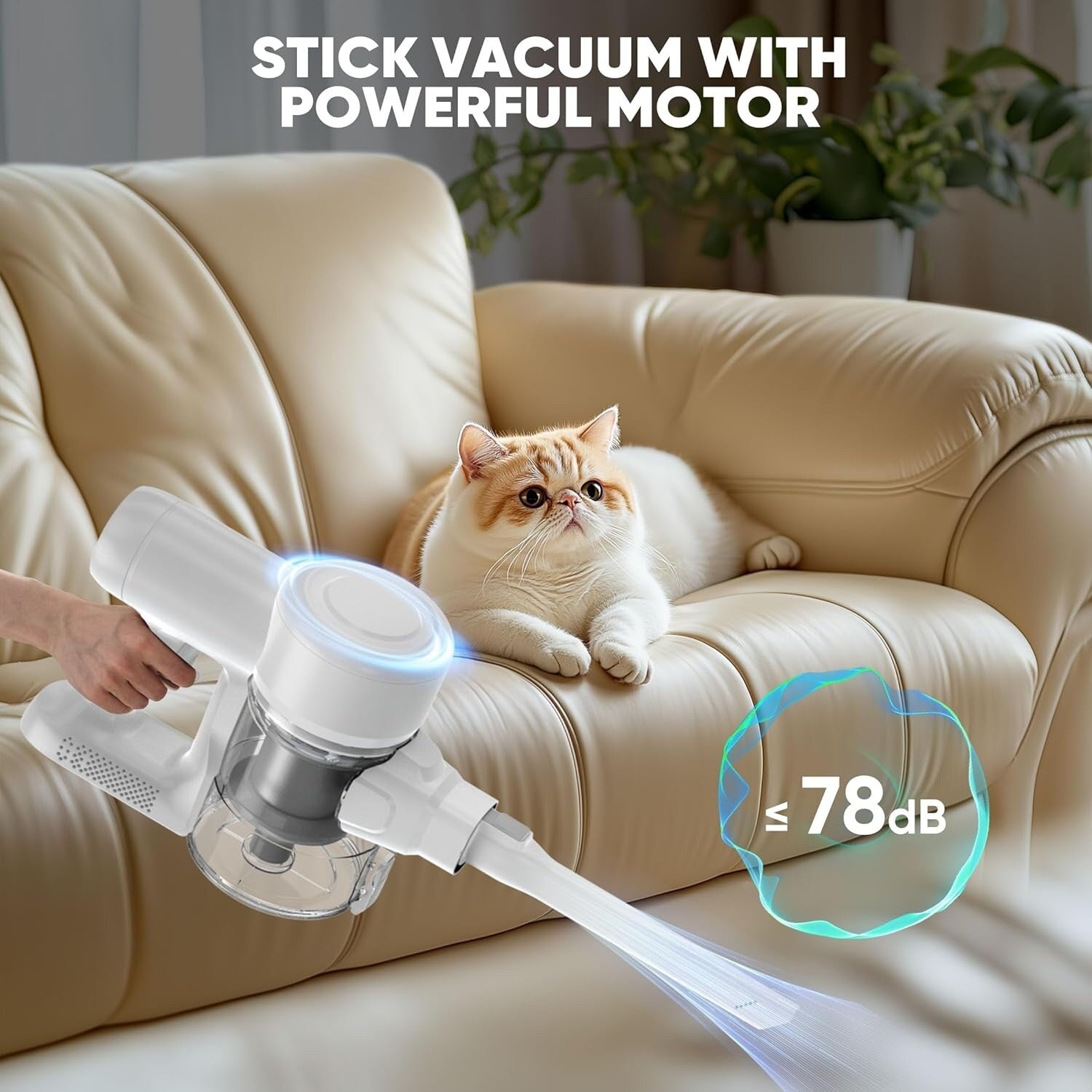 Aspirateur sans fil 3-en-1, léger pour tapis, sols durs, poils d'animaux et nettoyage de la maison.