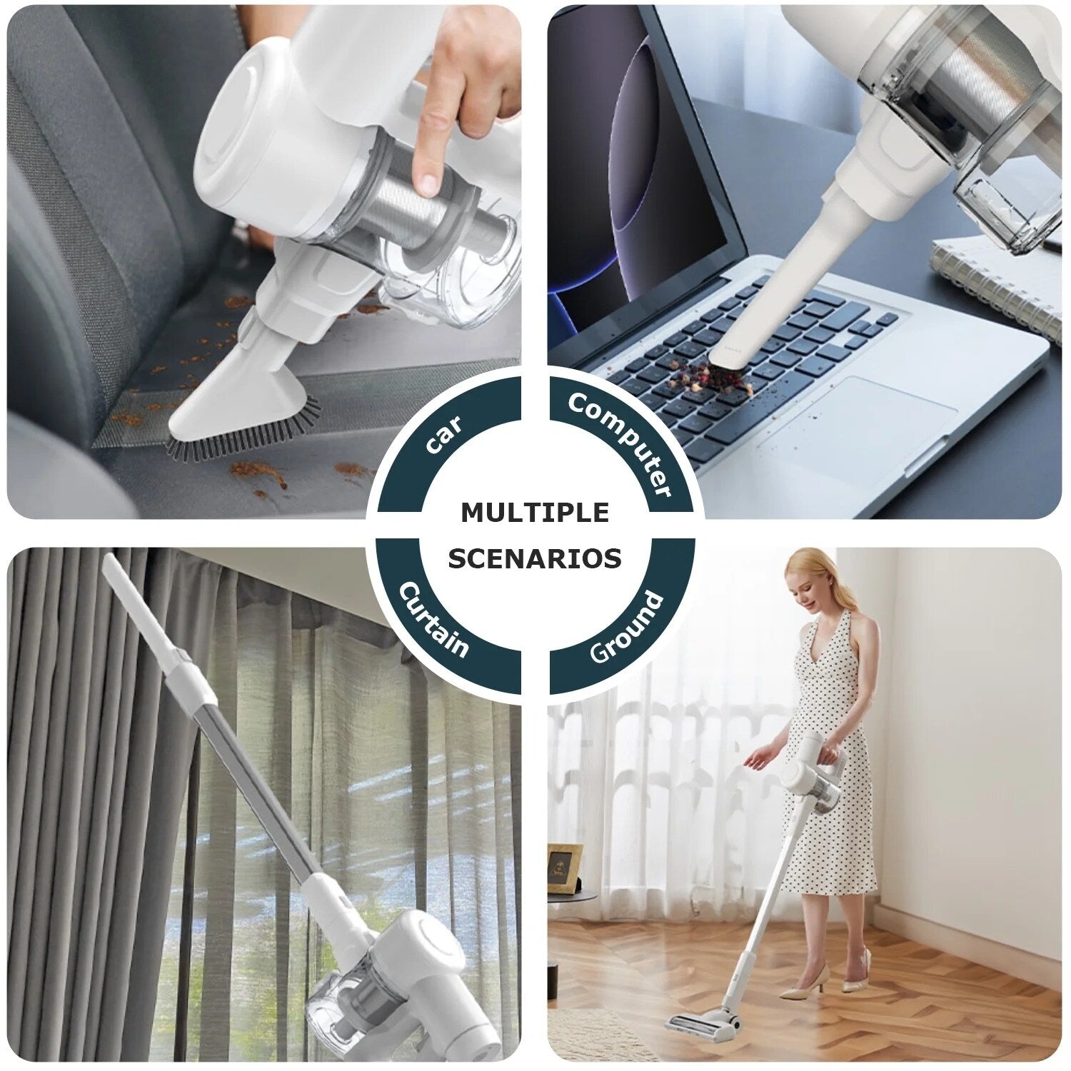 Aspirateur sans fil 3-en-1, léger pour tapis, sols durs, poils d'animaux et nettoyage de la maison.