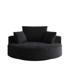 Fauteuil pivotant simple en velours côtelé et mousse chenille