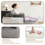 Fauteuil pivotant simple en velours côtelé et mousse chenille