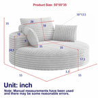 Fauteuil pivotant simple en velours côtelé et mousse chenille