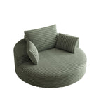 Fauteuil pivotant simple en velours côtelé et mousse chenille