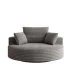 Fauteuil pivotant simple en velours côtelé et mousse chenille