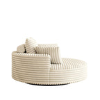 Fauteuil pivotant simple en velours côtelé et mousse chenille