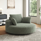 Fauteuil pivotant simple en velours côtelé et mousse chenille
