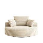 Fauteuil pivotant simple en velours côtelé et mousse chenille