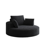 Fauteuil pivotant simple en velours côtelé et mousse chenille