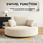 Fauteuil pivotant simple en velours côtelé et mousse chenille