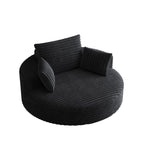 Fauteuil pivotant simple en velours côtelé et mousse chenille