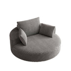 Fauteuil pivotant simple en velours côtelé et mousse chenille