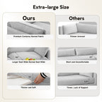 Canapé d'angle en velours côtelé avec ottomans amovibles et coussins ultra-doux pour le salon et la chambre à coucher