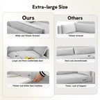 Canapé d'angle en velours côtelé avec ottomans amovibles et coussins ultra-doux pour le salon et la chambre à coucher