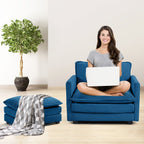 Canapé d'angle en velours côtelé avec ottomans amovibles et coussins ultra-doux pour le salon et la chambre à coucher