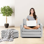 Canapé d'angle en velours côtelé avec ottomans amovibles et coussins ultra-doux pour le salon et la chambre à coucher