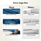 Canapé d'angle en velours côtelé avec ottomans amovibles et coussins ultra-doux pour le salon et la chambre à coucher