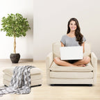 Canapé d'angle en velours côtelé avec ottomans amovibles et coussins ultra-doux pour le salon et la chambre à coucher