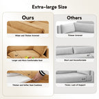 Canapé d'angle en velours côtelé avec ottomans amovibles et coussins ultra-doux pour le salon et la chambre à coucher