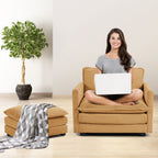 Canapé d'angle en velours côtelé avec ottomans amovibles et coussins ultra-doux pour le salon et la chambre à coucher