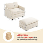 Canapé d'angle en velours côtelé avec ottomans amovibles et coussins ultra-doux pour le salon et la chambre à coucher