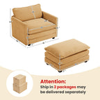 Canapé d'angle en velours côtelé avec ottomans amovibles et coussins ultra-doux pour le salon et la chambre à coucher