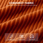 Canapé en velours côtelé avec pouf intégré et mousse à mémoire de forme - 123 cm (L) x 172 cm (l) x 62 cm (H)