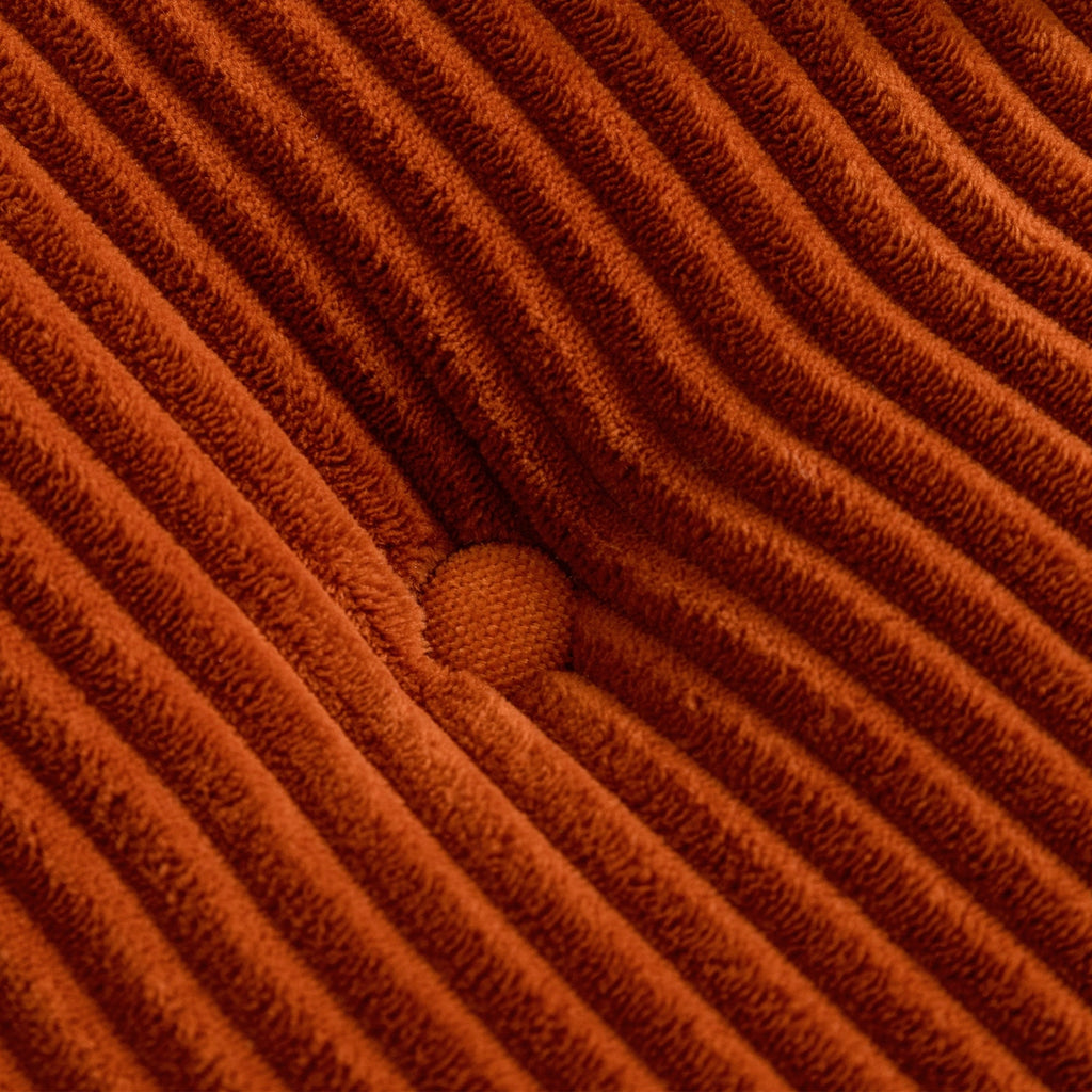 Canapé en velours côtelé avec pouf intégré et mousse à mémoire de forme - 123 cm (L) x 172 cm (l) x 62 cm (H)