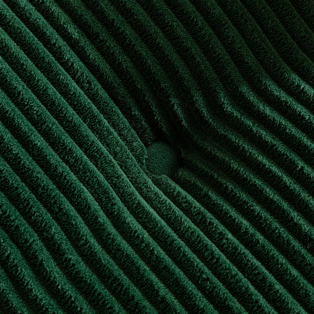 Canapé en velours côtelé avec pouf intégré et mousse à mémoire de forme - 123 cm (L) x 172 cm (l) x 62 cm (H)