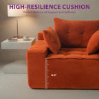 Canapé en velours côtelé avec pouf intégré et mousse à mémoire de forme - 123 cm (L) x 172 cm (l) x 62 cm (H)