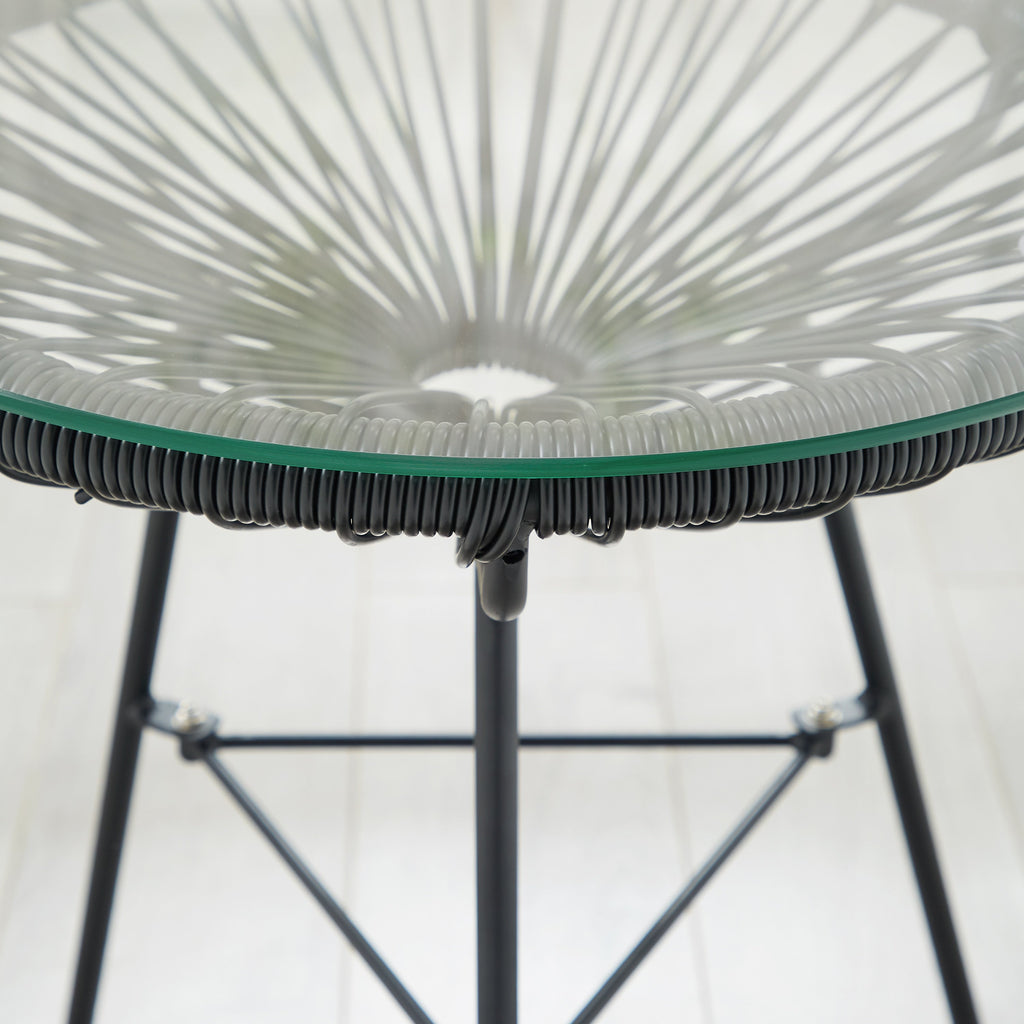 Ensemble bistro moderne en osier 3 pièces Corvus Sarcelles Acapulco