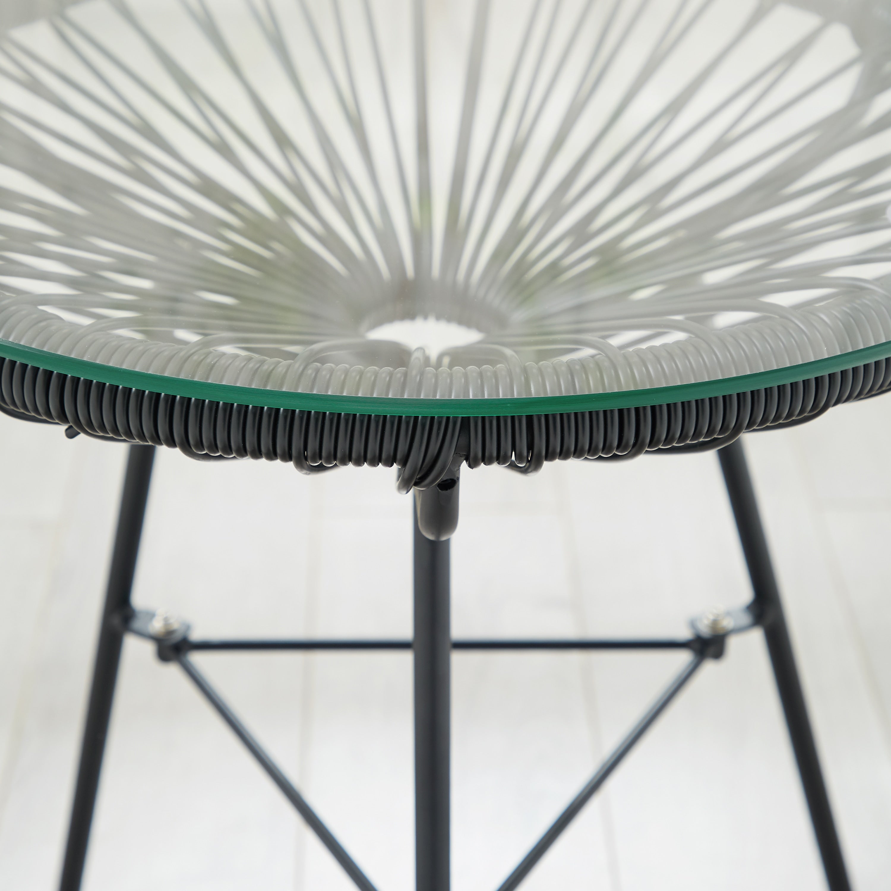 Ensemble bistro moderne en osier 3 pièces Corvus Sarcelles Acapulco