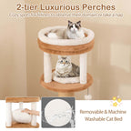 Arbre à chat Costway 65 pouces pour intérieur avec perchoir rembourré et brosse de toilettage - Voir les détails